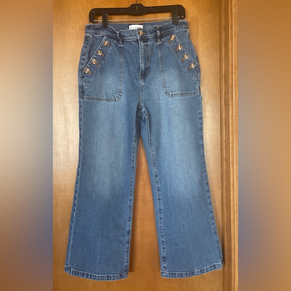 J. Crew mid rise flare crop jeans Size 27 Dark Wash Women’s